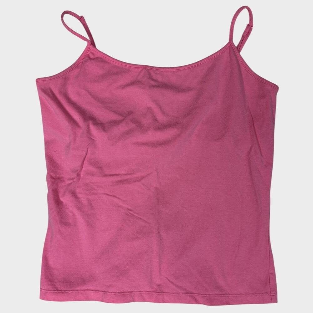 Field Gear Womens Large Striped Top Cami with Built in Bra Pink